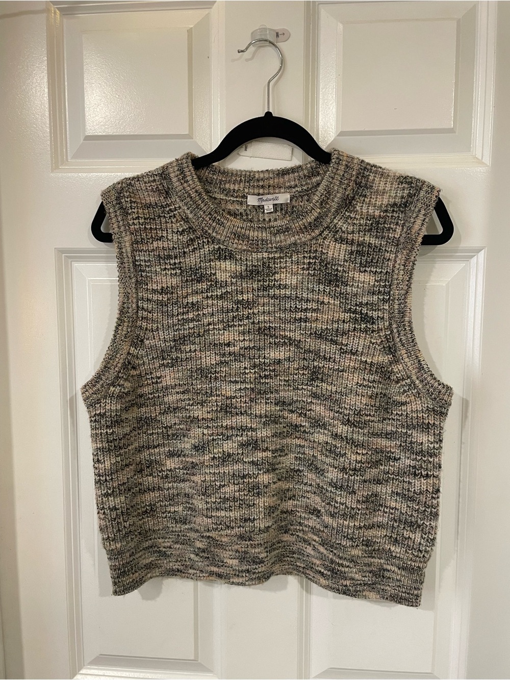 Madewell Beige Heathered Knit Sweater Vest